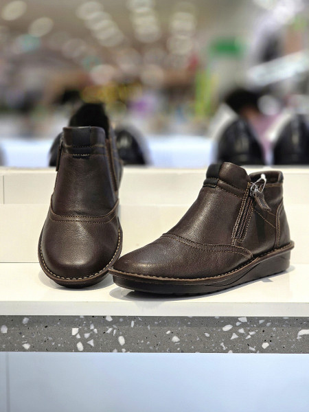 [행복한백화점][허시파피]여성 초경량 지퍼 광폭 컴포트 캐주얼 발목 앵클부츠 3FN603