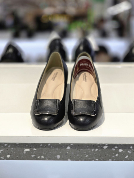 [행복한백화점][허시파피]여성 4CM 스퀘어 장식 펌퍼스 정장구두 미들힐 펌프스 3FQ423