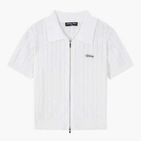 [행복한백화점][더데이걸]반팔 카라 집업 니트  TGKA25302