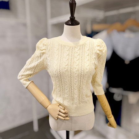 [행복한백화점][페이지플린]5부 퍼프 부클 니트 F5BKN003A 