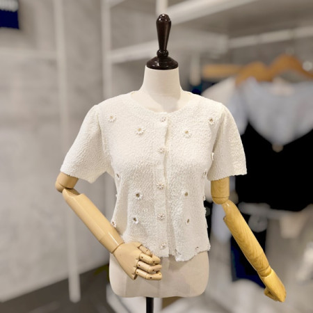 [행복한백화점][페이지플린]데이지 꽃 퍼프 가디건 F5BCA001A