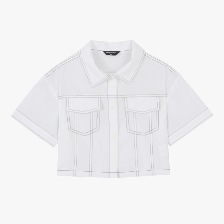 [행복한백화점][더데이걸]반팔 크롭 셔켓   TGJA25S01