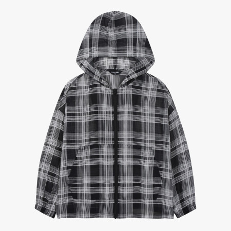 [행복한백화점][더데이걸]쿨 체크 후두 집업   TGBW26S02