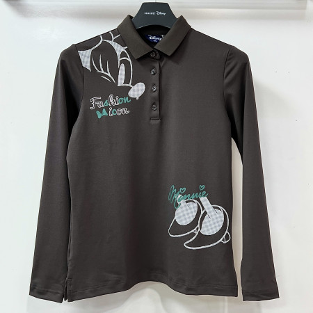 [행복한백화점][디즈니골프]캐릭터 기본카라 티셔츠 브라운 여성 DO3LTS006