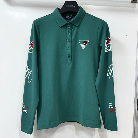 [행복한백화점][디즈니골프]소매 캐릭터 카라 티셔츠 그린 여성 DO3LTS007