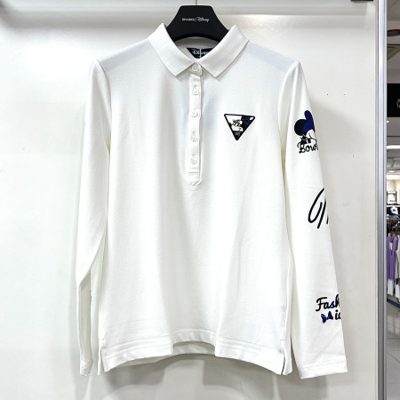 [행복한백화점][디즈니골프]소매 캐릭터 카라 티셔츠 아이보리 여성 DO3LTS007