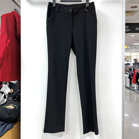 [행복한백화점][디즈니골프]밑단 뒷트임 일자핏 긴바지 블랙 여성 팬츠 DO3LPA006