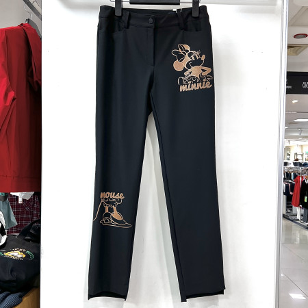 [행복한백화점][디즈니골프]캐릭터 포인트 일자핏 팬츠 블랙 여성 바지 DO3LPA001