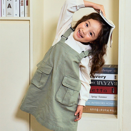 [행복한백화점][토토헤로스]가을 삐삐점퍼스커트(오버핏) 멜빵치마 12452114013