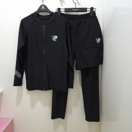 [행복한백화점][행텐주니어]틴즈 남아 집업 래쉬가드 워터레깅스 셋트  1452007840169 블랙