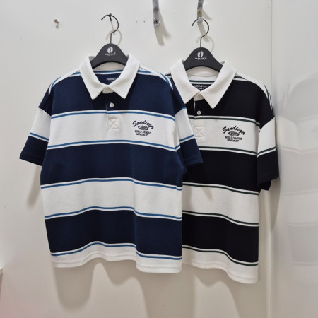 [행복한백화점][행텐주니어]틴즈 와이드 스트라이프 카라 반팔 티셔츠 1452003040207