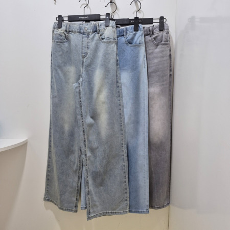 [행복한백화점][행텐주니어]틴즈 여아 풀밴딩 백포켓 세미와이드 데님팬츠 1452015540110