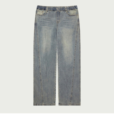 [행복한백화점][행텐주니어]틴즈 여아 풀밴딩 커팅 라인 와이드 데님팬츠 1453015560610 더스티블루