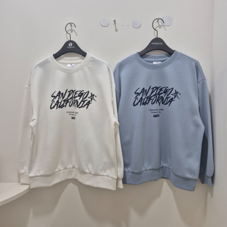 [행복한백화점][행텐주니어]틴즈 더블페이스 레터 맨투맨티셔츠 1456003120407 OW/BL