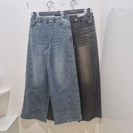 [행복한백화점][행텐주니어]틴즈 봄 여아 커팅 라인 와이드 데님팬츠 1456015520610