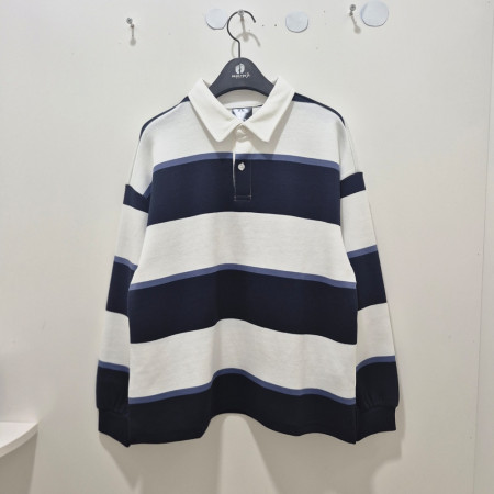 [행복한백화점][행텐주니어]공용 더블페이스 스트라이프 카라티셔츠 1453003161431 네이비