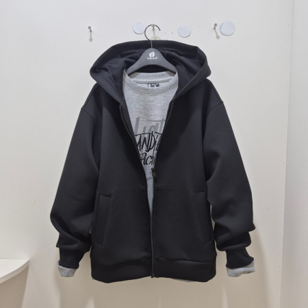 [행복한백화점][행텐주니어]더블페이스 베이직  후드집업  1453003460169  블랙