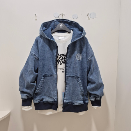 [행복한백화점][행텐주니어]남아 후드 데님 집업  1456003420410  블루