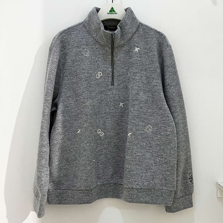 [행복한백화점][그린조이]자수장식 솔리드 반목 티셔츠 멜란지그레이 여성 GF23KL30W