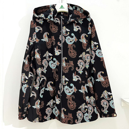 [행복한백화점][그린조이]페이즐리 프린트 사파리 점퍼 블랙 여성 바람막이 GM23WJ24W