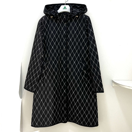 [행복한백화점][그린조이]프린트 퀼팅 하프 점퍼 블랙 여성 GF23WJ52W