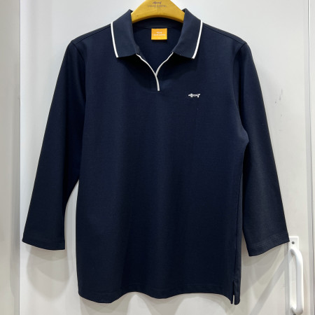 [행복한백화점][루이까스텔]SS 솔리드 7부소매 오픈카라 티셔츠 여성 7LETS305