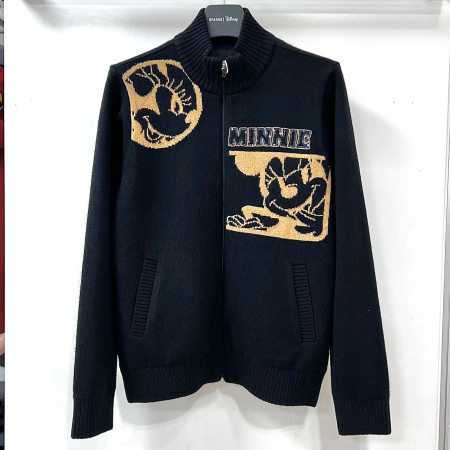 [행복한백화점][디즈니골프]울 캐시미어 혼방 하이넥 풀집업 점퍼 블랙 여성 니트 가디건 DO4LKG033