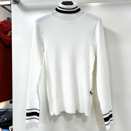 [행복한백화점][디즈니골프]베이직 긴팔 하이넥 목폴라 골지 니트 티셔츠 아이보리 여성 SO3LKT080