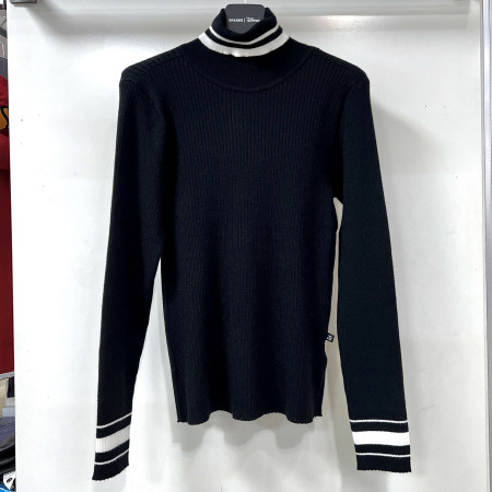 [행복한백화점][디즈니골프]베이직 긴팔 하이넥 목폴라 골지 니트 티셔츠 블랙 여성 SO3LKT080