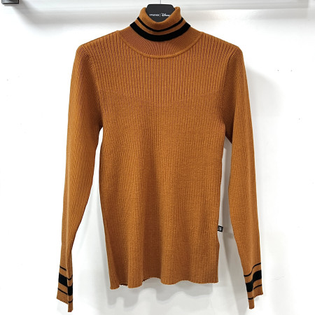 [행복한백화점][디즈니골프]베이직 긴팔 하이넥 목폴라 골지 니트 티셔츠 브라운카멜 여성 SO3LKT080