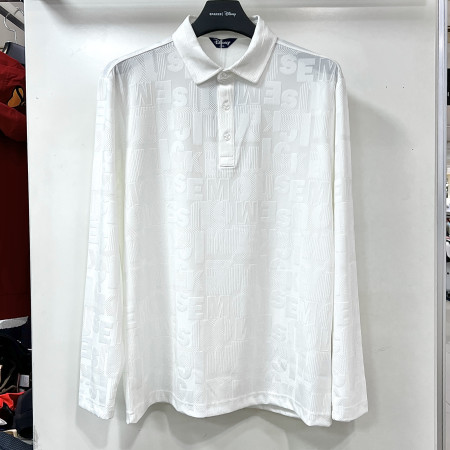 [행복한백화점][디즈니골프]전판 레터링 긴팔 카라 티셔츠 아이보리 남성 DO3MTS003