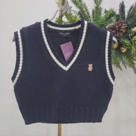 [행복한백화점][더데이걸]크롭 스웨터조끼  TGVK24102