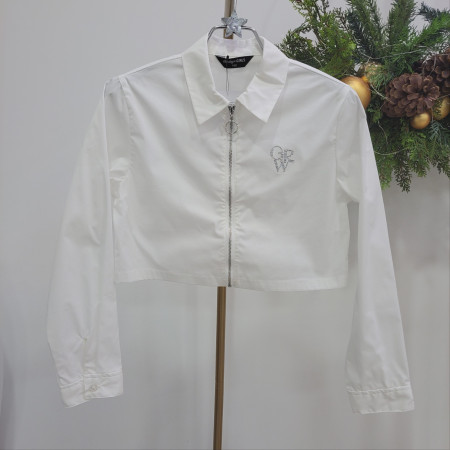 [행복한백화점][더데이걸]크롭집업 블라우스  TGBW24102