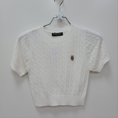 [행복한백화점][더데이걸]케이블 반팔 싀웨터  TGKA24401