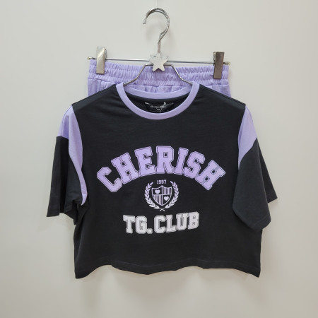 [행복한백화점][더데이걸]크롭 반팔 반바지 상하세트  TGMS24302