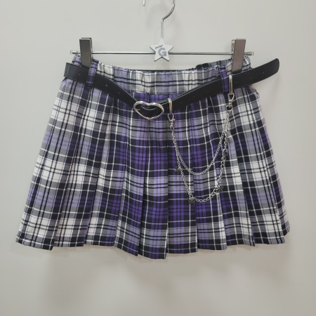 [행복한백화점][더데이걸]나비벨트 체크 플리츠 스커트  TGWH24303