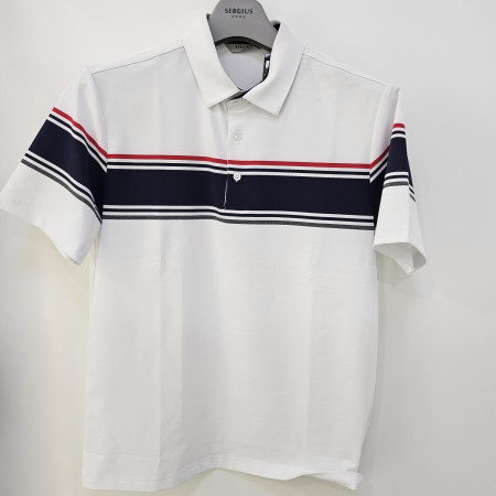 [행복한백화점][세르지오] 가슴 단가라  화이트 반팔 티셔츠  stsdkmj2725