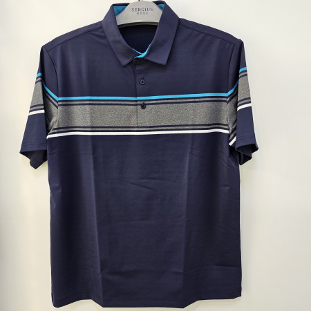 [행복한백화점][세르지오]가슴 단가라 네이비 반팔 티셔츠 stsdkmj2726