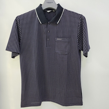 [행복한백화점][세르지오]나염  네이비  반팔 티셔츠 stsjdmh2534