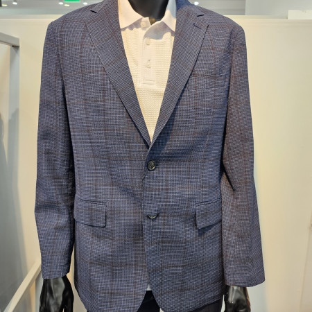 [행복한백화점][세르지오]씨어 써커 네이비 체크 자켓 sjkurme2250