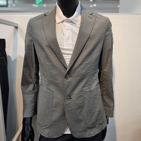 [행복한백화점][세르지오]나일론 경량 블루 그레이 스판 자켓 sjkurmf2233