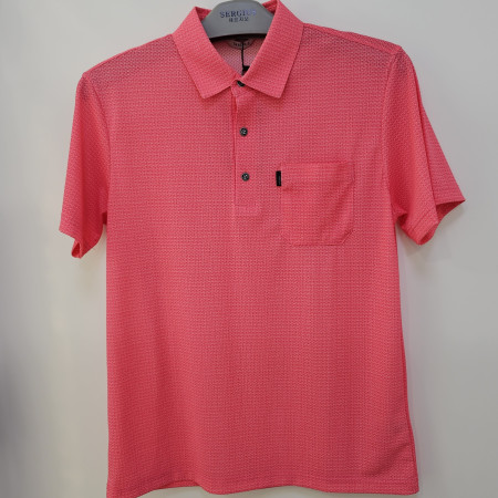 [행복한백화점][세르지오]와플 조직 솔리드 핑크 반팔 티셔츠  stsvbmh2624