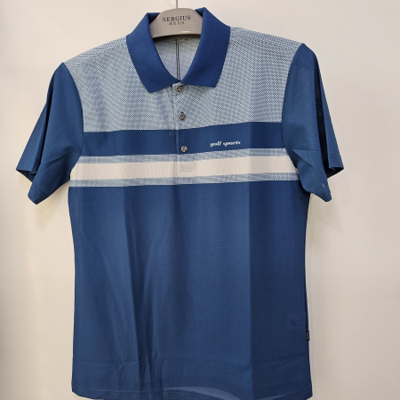 [행복한백화점][세르지오]가슴단가라  블루 반팔 티셔츠 stsvbmh2627