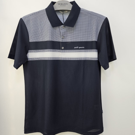 [행복한백화점][세르지오]가슴 단가라 네이비 반팔 티셔츠stsvbmh2628