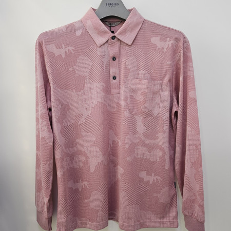 [행복한백화점][세르지오]매쉬소재 핑크 긴팔 티셔츠 stsvbmf2612