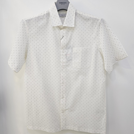 [행복한백화점][세르지오]도뜨무늬 화이트 남방  sytncme2422a