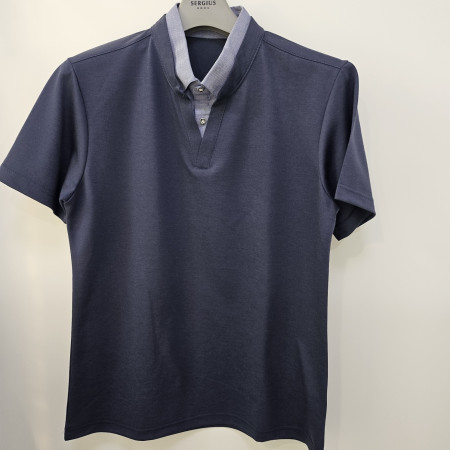 [행복한백화점][세르지오]네이비 레이어드 반팔 티셔츠 stsvbmh2610