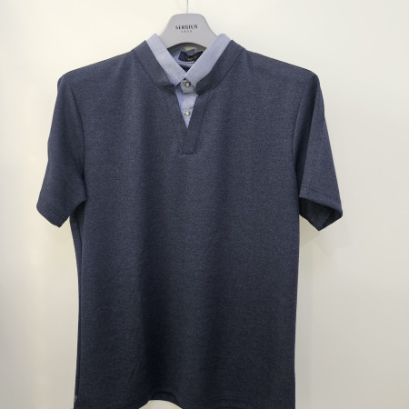 [행복한백화점][세르지오]다크 네이비  레이어드 반팔 티셔츠 stsvbmh2608