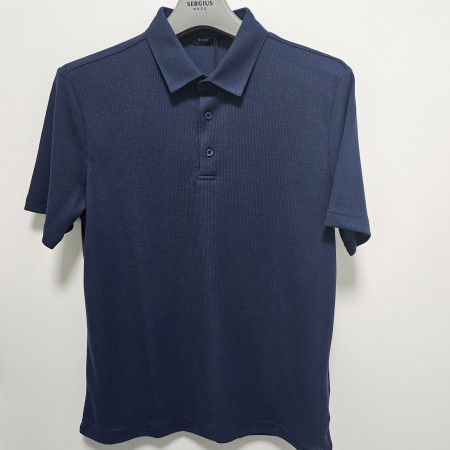 [행복한백화점][세르지오]레이온 혼방 네이비  골지 반팔 티셔츠 stsdkme2828