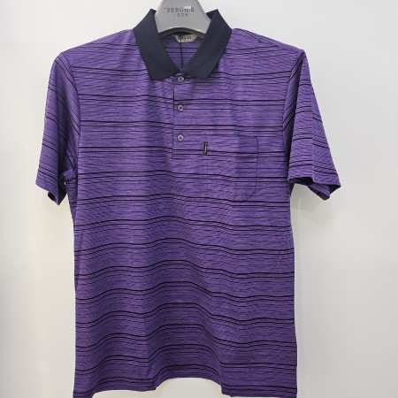 [행복한백화점][세르지오]폴리   퍼플 카라티셔츠 stsvamh2707